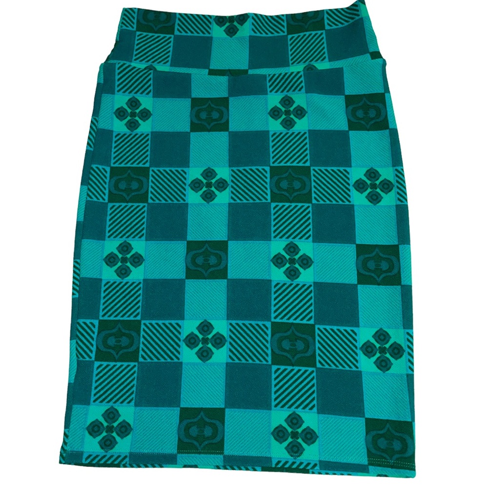 LulaRoe Bluegreen Checkered Pencil Skirt